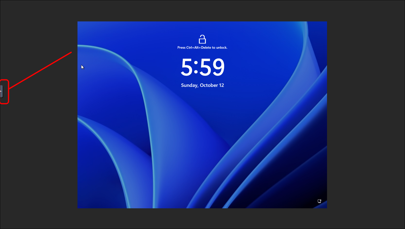 Send Ctrl+Alt+Delete Button
